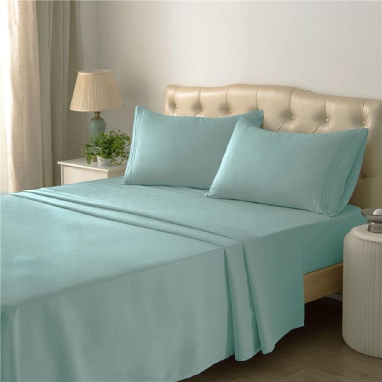 Hotel Collection Super Comfortable & Soft Microfiber Bed Sheet Set Sage - Full - 4 Piece